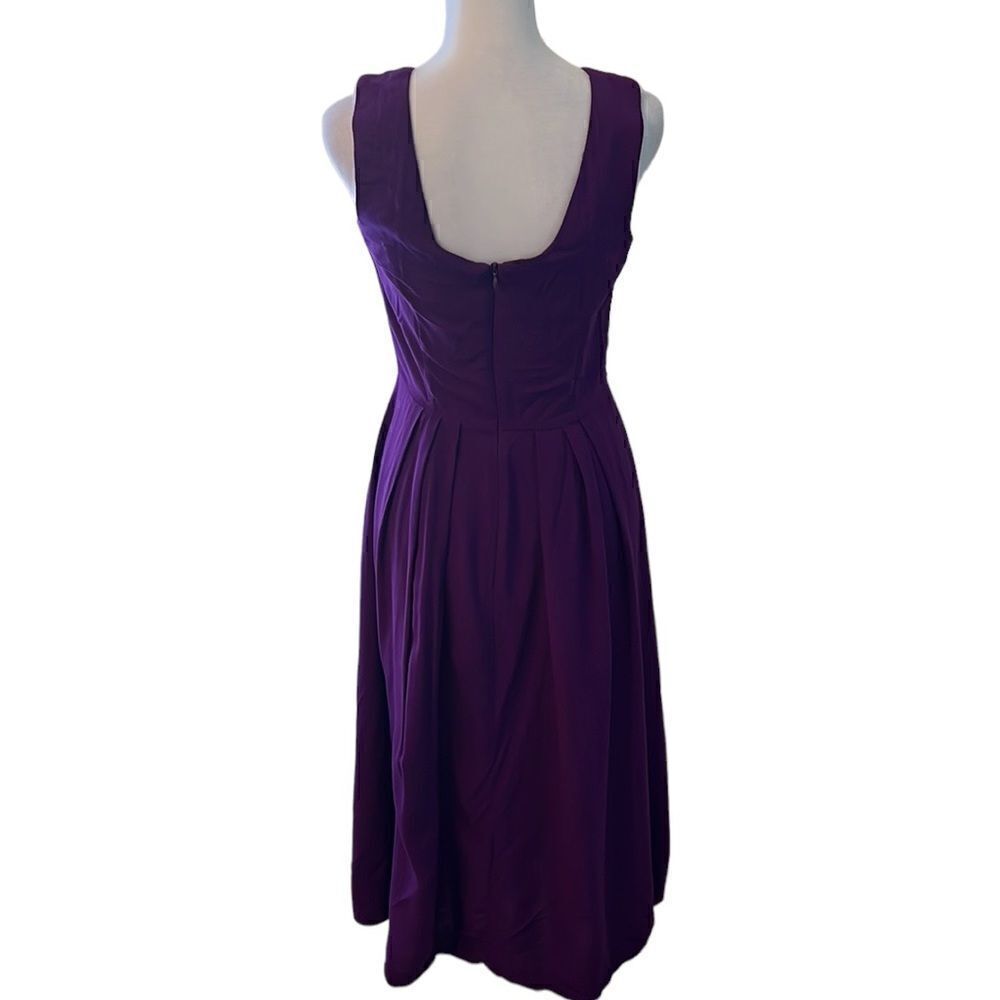 AGB sz6 pretty purple sleeveless fit/flare dress w/pleat details GUC